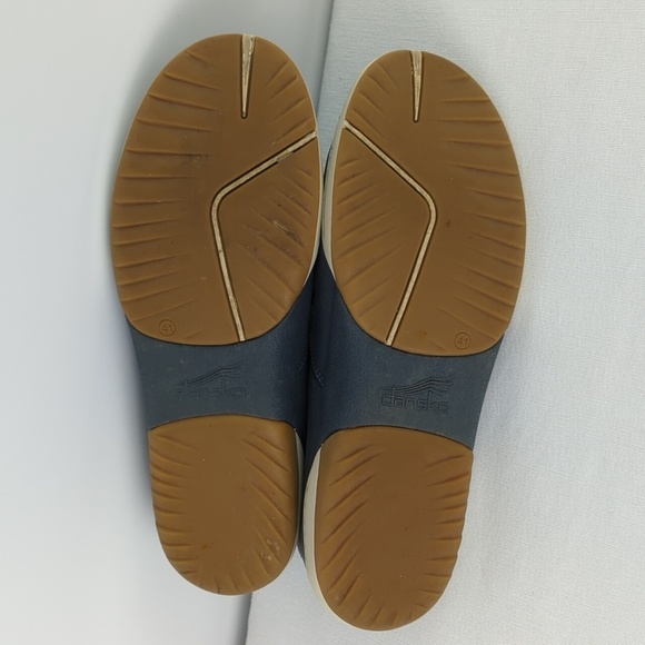 Dansko Blue Leather Slip On Shoes - Picture 9 of 11